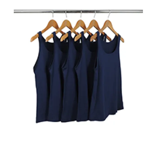 KIT 5 Regatas Femininas de Algodão Premium Azul Marinho