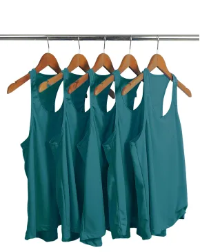 Kit 5 Regatas Feminina Dry Fit Verde Imperial Proteção UV 30+