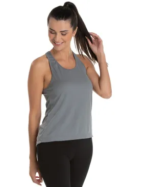 Kit 5 Regatas Feminina Dry Fit Cinza Chumbo Proteção UV 30+