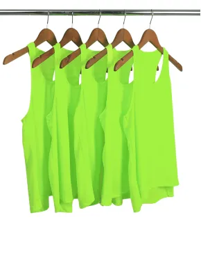 Kit 5 Regatas Feminina Dry Fit Verde Fluorescente Proteção UV 30+