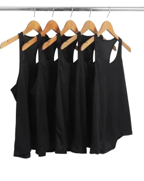 Kit 5 Regatas Feminina Dry Fit Pretas Proteção UV 30+