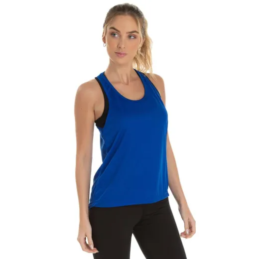 Kit 5 Regatas Feminina Dry Fit Azul Royal Proteção UV 30+