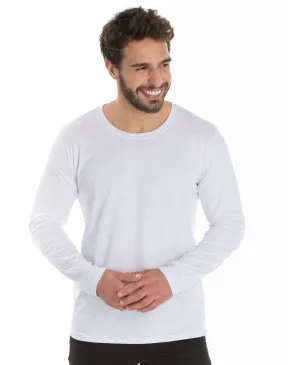 KIT 5 Camisetas Manga Longa de Algodão Premium Branca