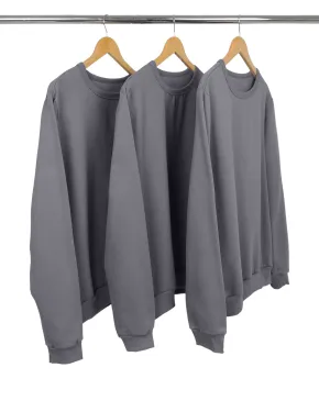 Kit 3 Blusões de Moletom Feminino Cinza Chumbo 