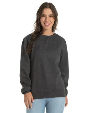 Kit 3 Blusões de Moletom Feminino Preto Mescla