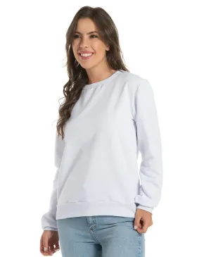 Blusão de Moletom Feminino Branco