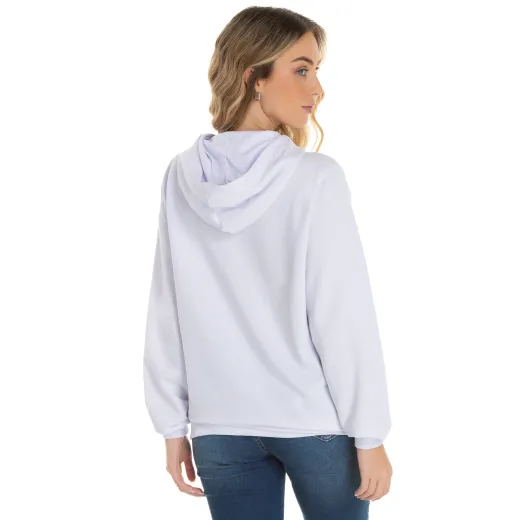Moletom Canguru com Capuz Feminino Branco