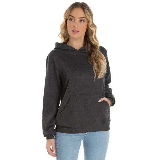 Kit 3 Moletons Canguru com Capuz Feminino Preto Mescla