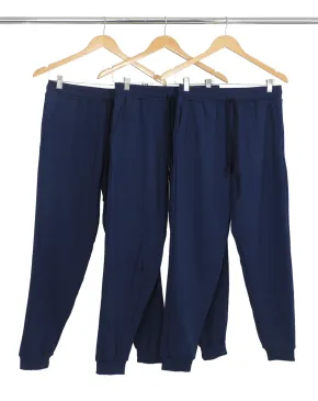 Kit 3 Calças Femininas de Moletom Azul Marinho 