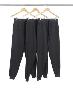 Kit 3 Calças Femininas de Moletom Preto Mescla 