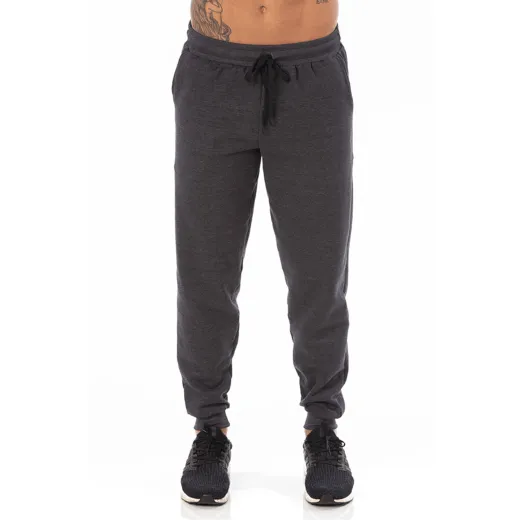 Kit 3 Calças Femininas de Moletom Preto Mescla