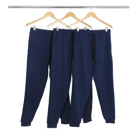 Kit 3 Calças Femininas de Moletom Azul Marinho
