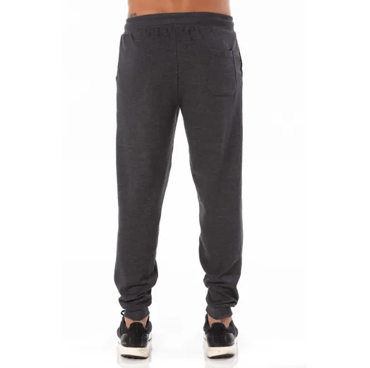 Kit 3 Calças Femininas de Moletom Preto Mescla