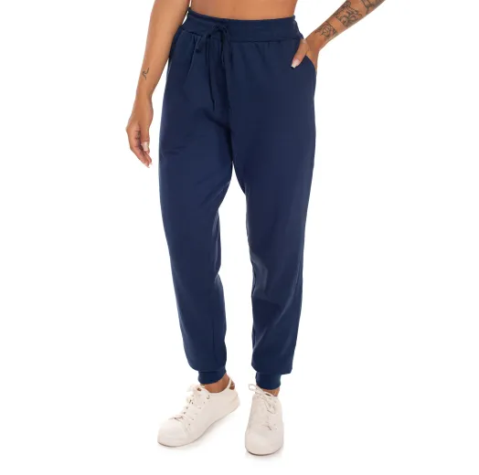 Calça Feminina de Moletom Azul Marinho 
