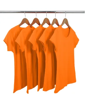 Kit 5 Baby Look PV / Malha Fria Laranja