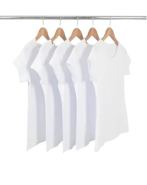 Kit 5 Baby Look PV / Malha Fria Branca