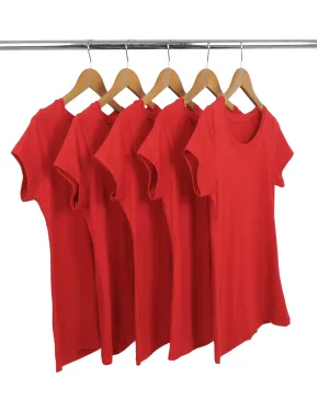 Kit 5 Baby Look PV / Malha Fria Vermelha