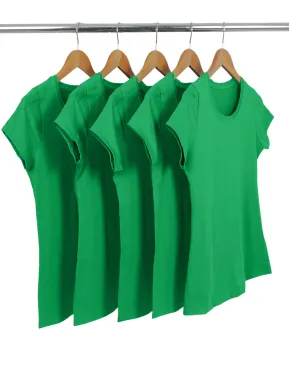 Kit 5 Baby Look PV / Malha Fria Verde Bandeira 