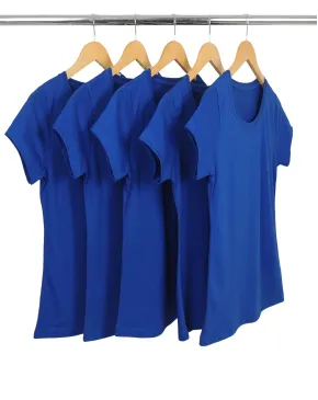 Kit 5 Baby Look PV / Malha Fria Azul Royal