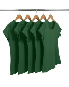 Kit 5 Baby Look PV / Malha Fria Verde Musgo