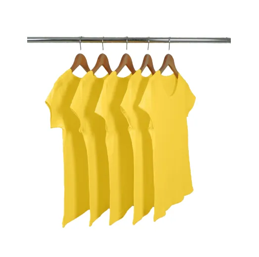 Kit 5 Baby Look PV / Malha Fria Amarelo Canário