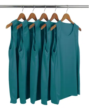 KIT 5 Regatas Dry Fit Verde Imperial Proteção UV 30+