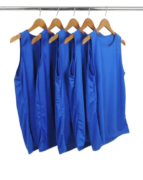 KIT 5 Regatas Dry Fit Azul Royal Proteção UV 30+