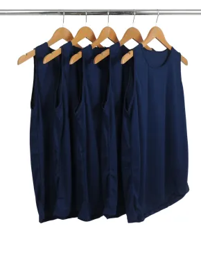 KIT 5 Regatas Dry Fit Azul Marinho Proteção UV 30+