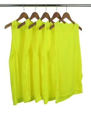 KIT 5 Regatas Dry Fit Amarelo Fluorescente Proteção UV 30+