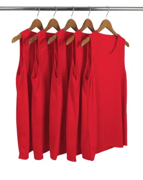 KIT 5 Regatas Dry Fit Vermelhas Proteção UV 30+