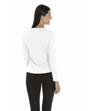 Camiseta Segunda Pele Manga Longa Feminina Branca UV 50+