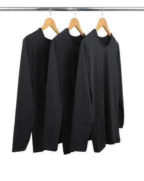 Kit 3 Camisetas Segunda Pele Manga Longa Feminina Preta UV 50+