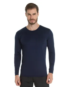 Kit 3 Camisetas Segunda Pele Manga Longa Masculina Azul Marinho UV 50+