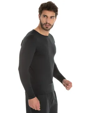 Kit 3 Camisetas Segunda Pele Manga Longa Masculina Preta UV 50+