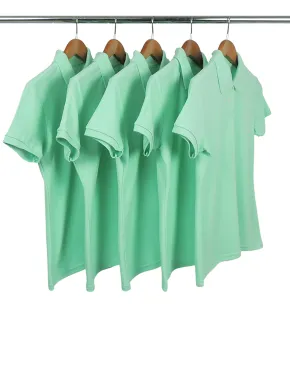 KIT 5 Camisas Polo Piquet Feminina Verde Claro
