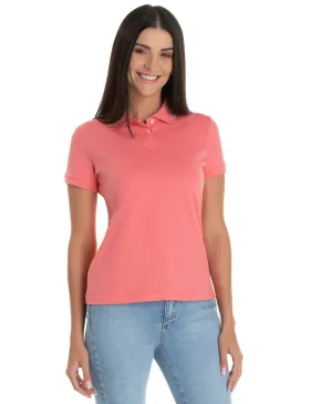 Camisa Polo Piquet Feminina Salmão