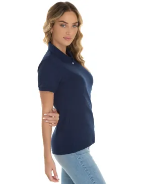 Camisa Polo Piquet Feminina Azul Marinho