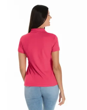 Camisa Polo Piquet Feminina Rosa Pink