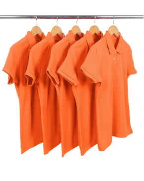 KIT 5 Camisas Polo Piquet Feminina Laranja