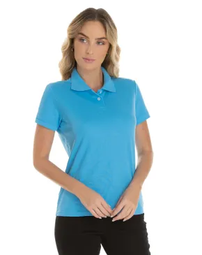 KIT 5 Camisas Polo Piquet Feminina Azul Clara