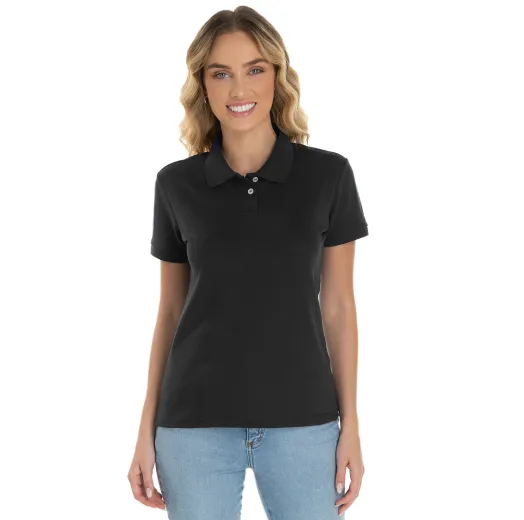 KIT 5 Camisas Polo Piquet Feminina Preta