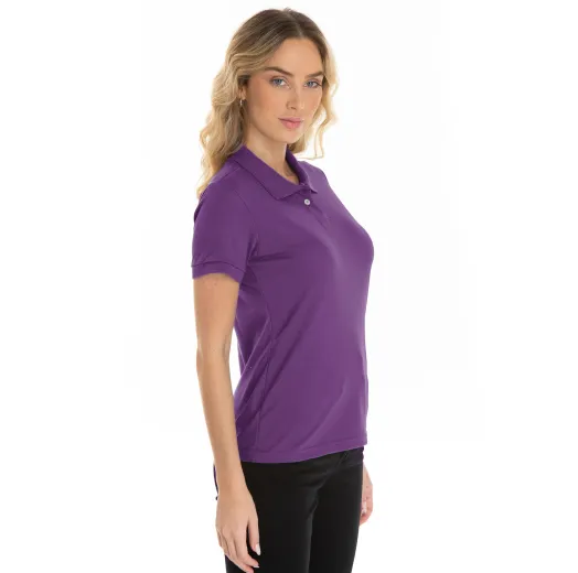 KIT 5 Camisas Polo Piquet Feminina Roxa