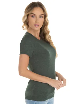 Kit 5 Camisetas Femininas Comfort Mescla Verde Oliva