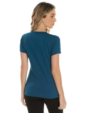 Kit 5 Camisetas Femininas Comfort Mescla Navy