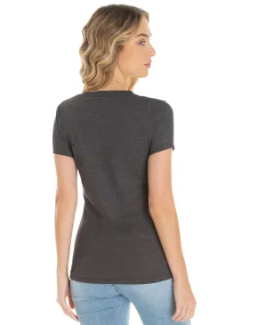 Camiseta Feminina Comfort Mescla Preta