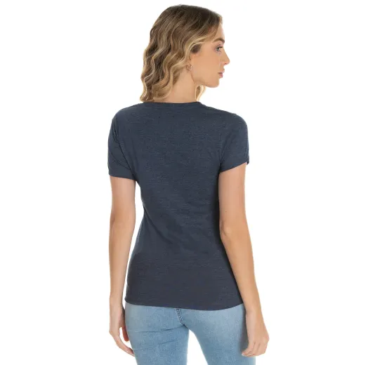 Camiseta Feminina Comfort Mescla Navy