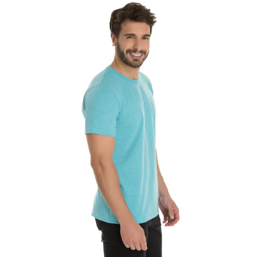 Camiseta Comfort Mescla Azul Turquesa