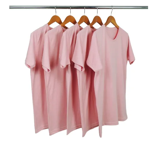 Kit 5 Camisetas Comfort Mescla Rosa Claro