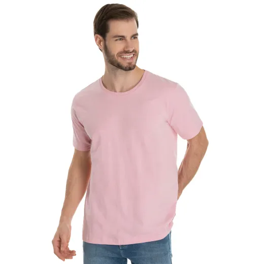 Camiseta Comfort Mescla Rosa Claro