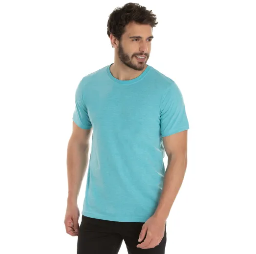 Camiseta Comfort Mescla Azul Turquesa